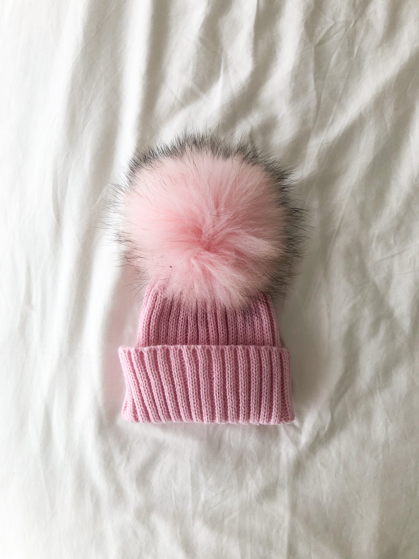 Candy Pink Single PomPom Beanie