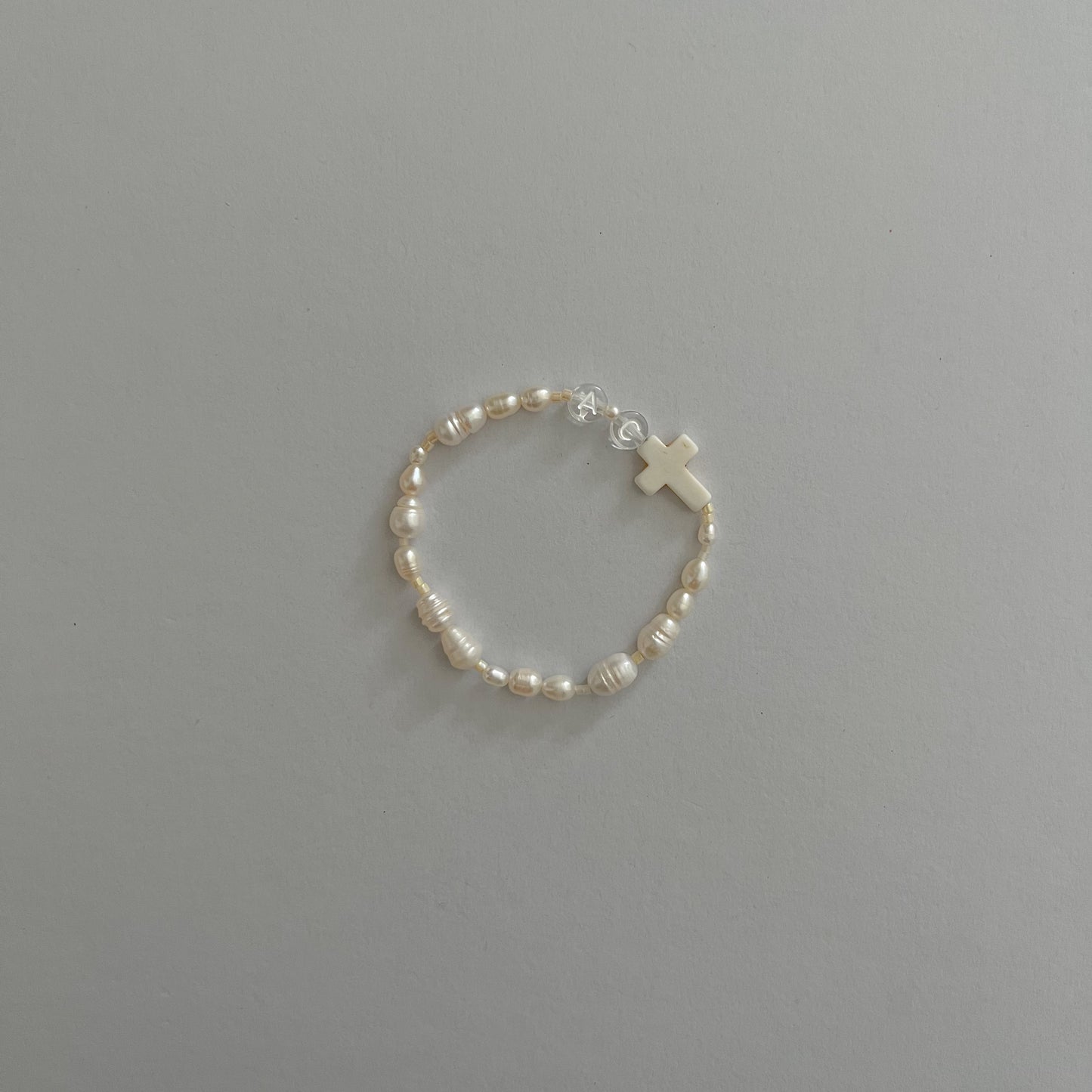 Cosmos Pearl and Opal Cross Bracelet